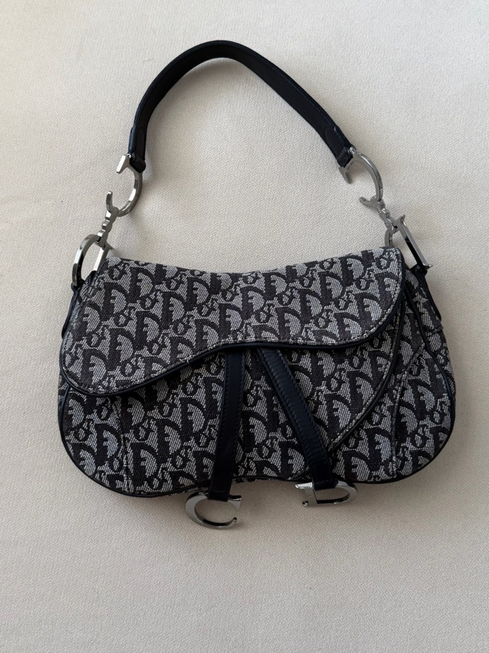 Dior Black Double Saddle Shoulder Bag